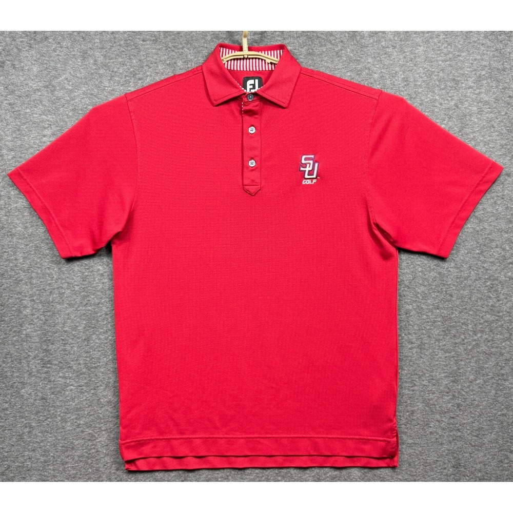 FootJoy Polo‎ Shirt Mens Small Red Samford University SU Golf Active Performance